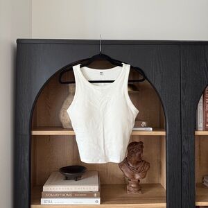 Uniqlo Cream Ribbed Tank Top